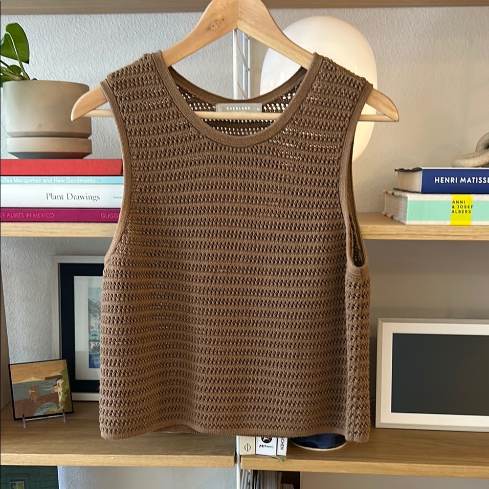 Everlane Crochet Knit Cami Medium Toasted Coconut
